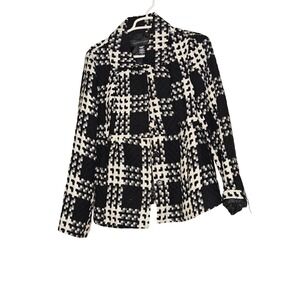 Apostrophe Textured Plaid Blazer Jacket  M  Career Business Casual Dark Academia